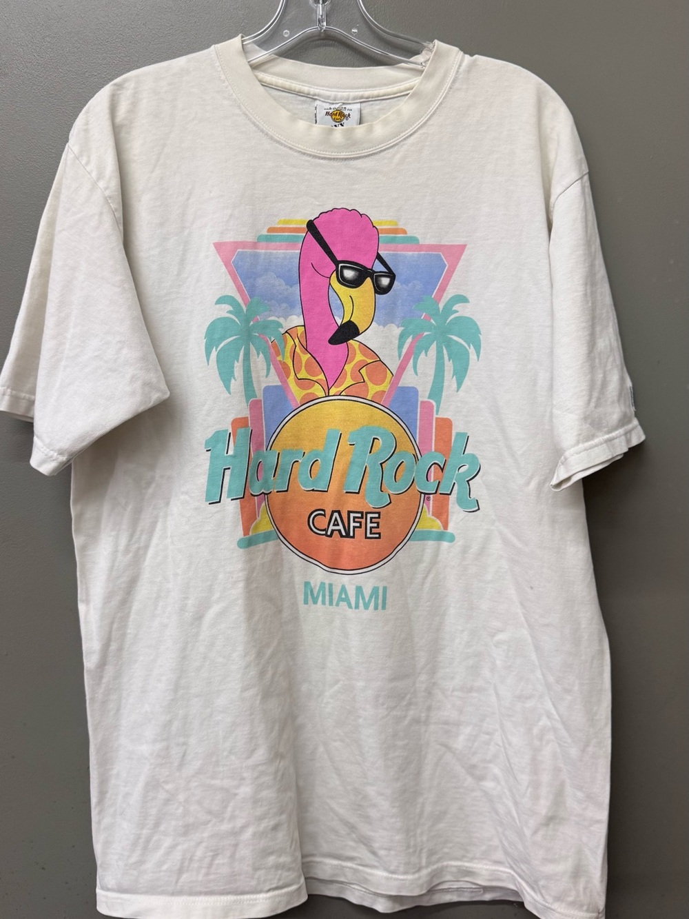 Hard Rock Cafe Rare Vintage 90s Miami Flamingo Beach Surf Club T Shirt Large